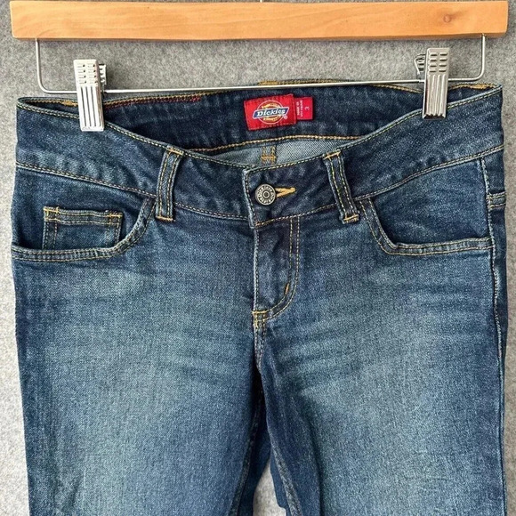 Dickies Capris Juniors 3 Blue Denim Low Rise Summer Festival Retro - Picture 4 of 12